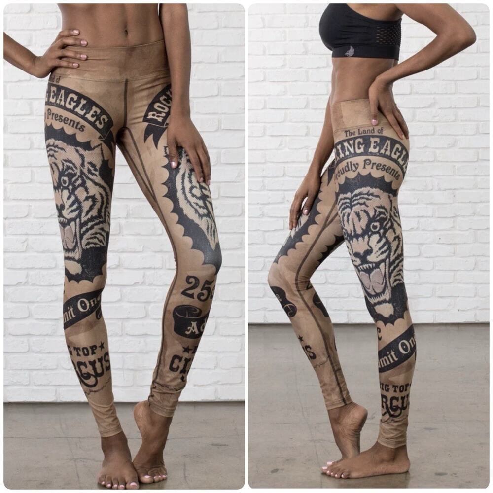 Eagle Rock Werkshop Tiger Circus Full Length Triathlon Leggings Size Small